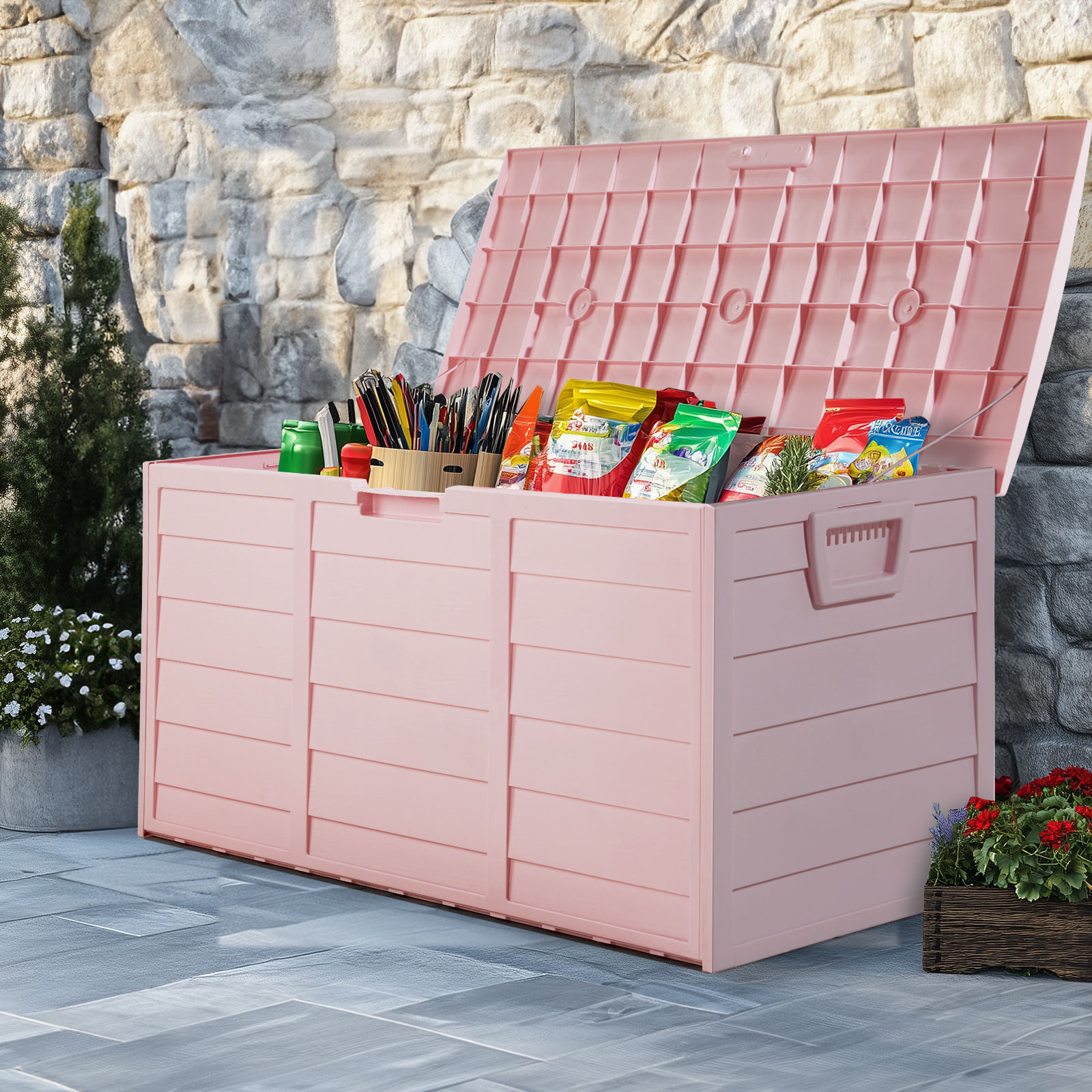 Gardening Tools Kids - Light Pink 75Gal(280L) Patio Outdoor Storage