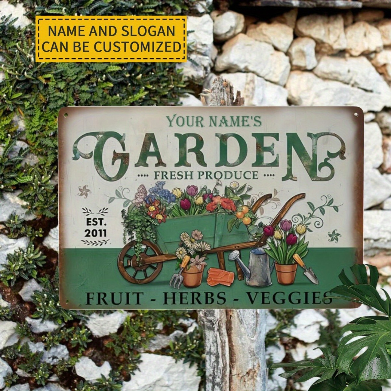 Gardening Tools With Names - Custom Name Garden Tool Aluminum Sign
