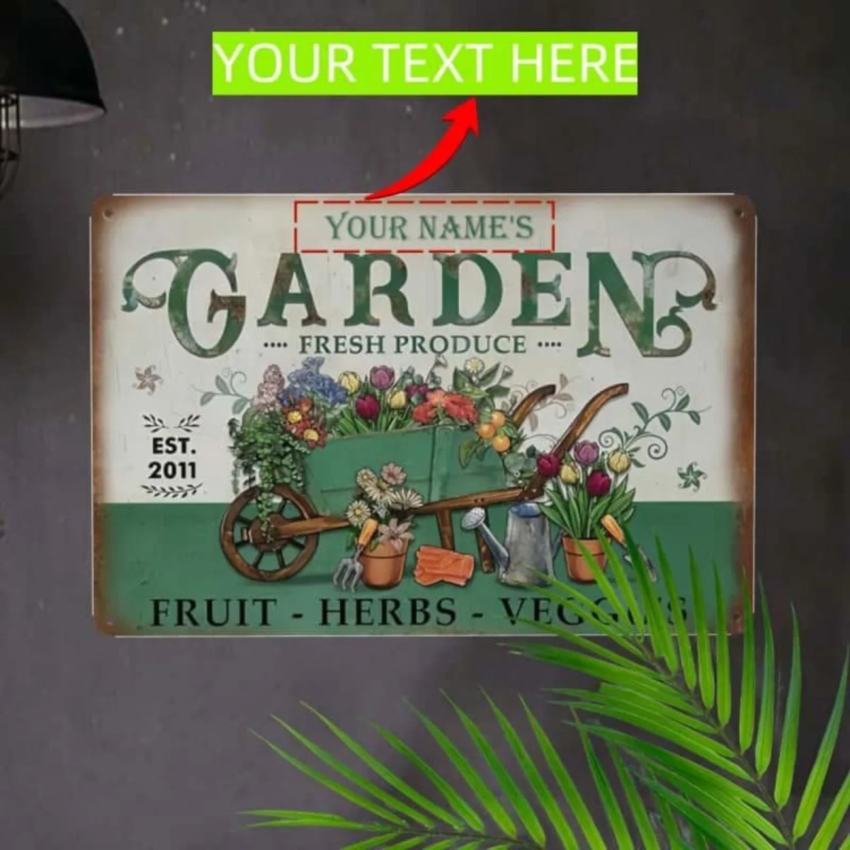 Gardening Tools With Names - Custom Name Garden Tool Metal Sign