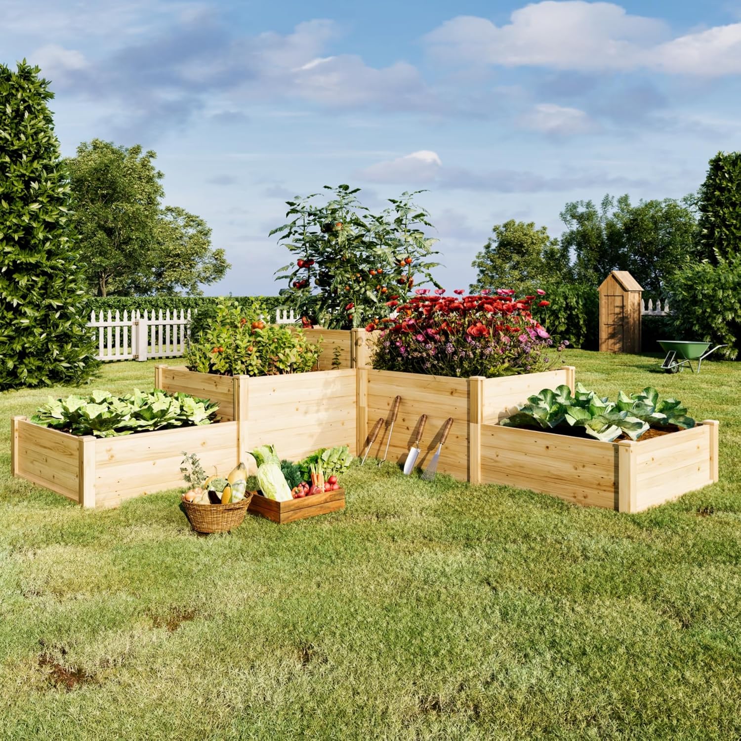 Gardening Tools Wooden - 3 Tier Raised Garden Bed for