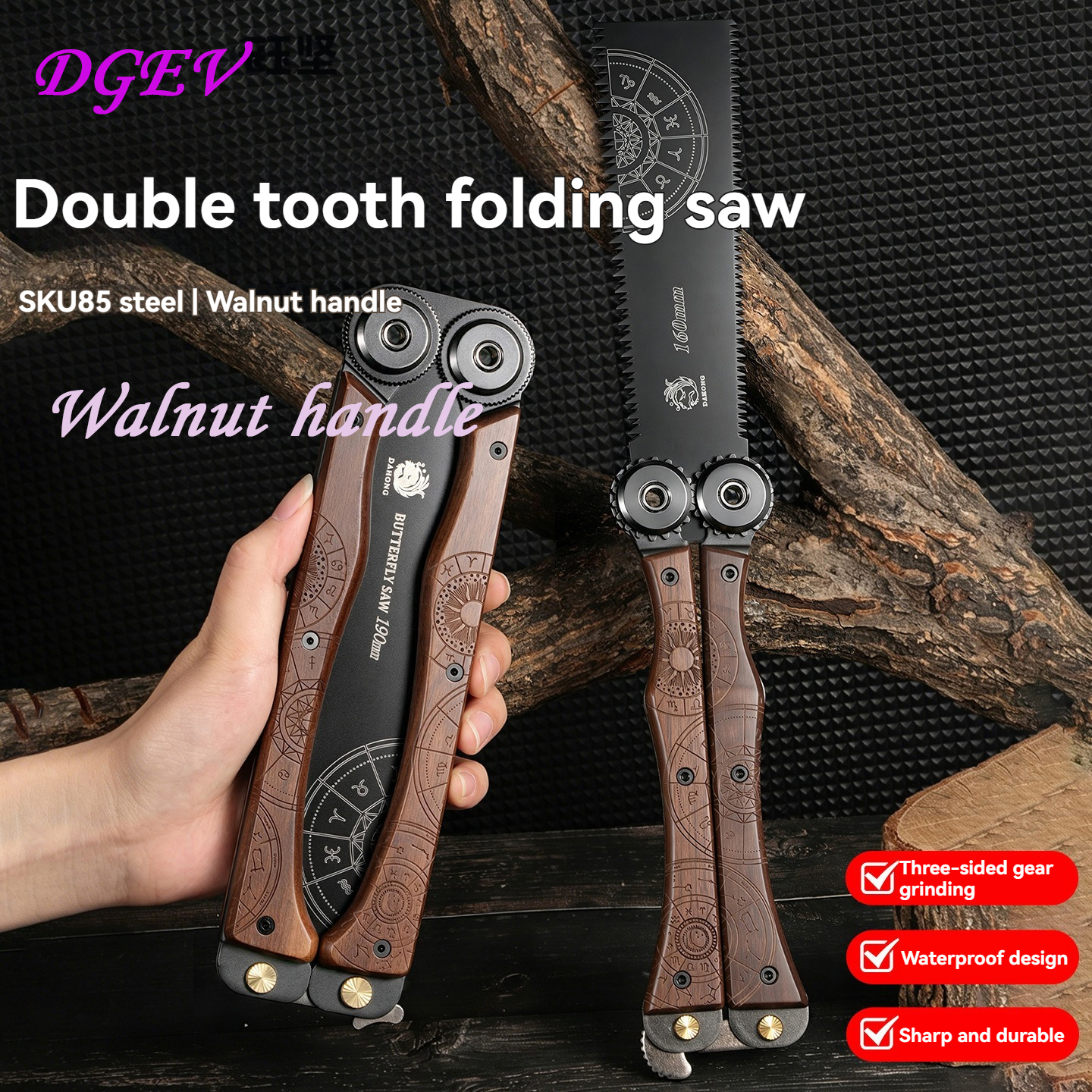Garden Hand Trowel - DGEV 1pcs Double-sided Folding Saw Hand-held