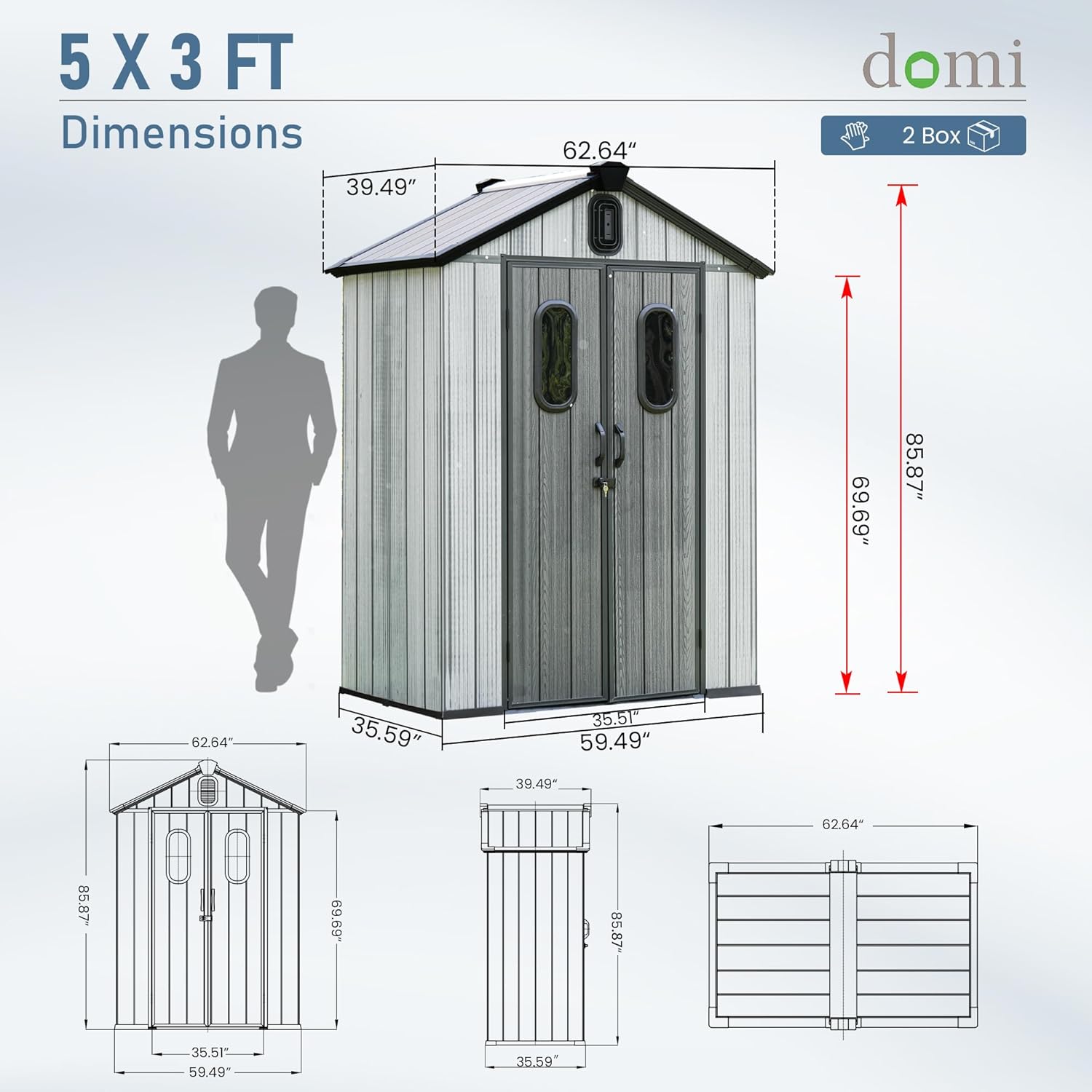 5x3 FT Resin Storage Shed All  - Gardening Tools review and price