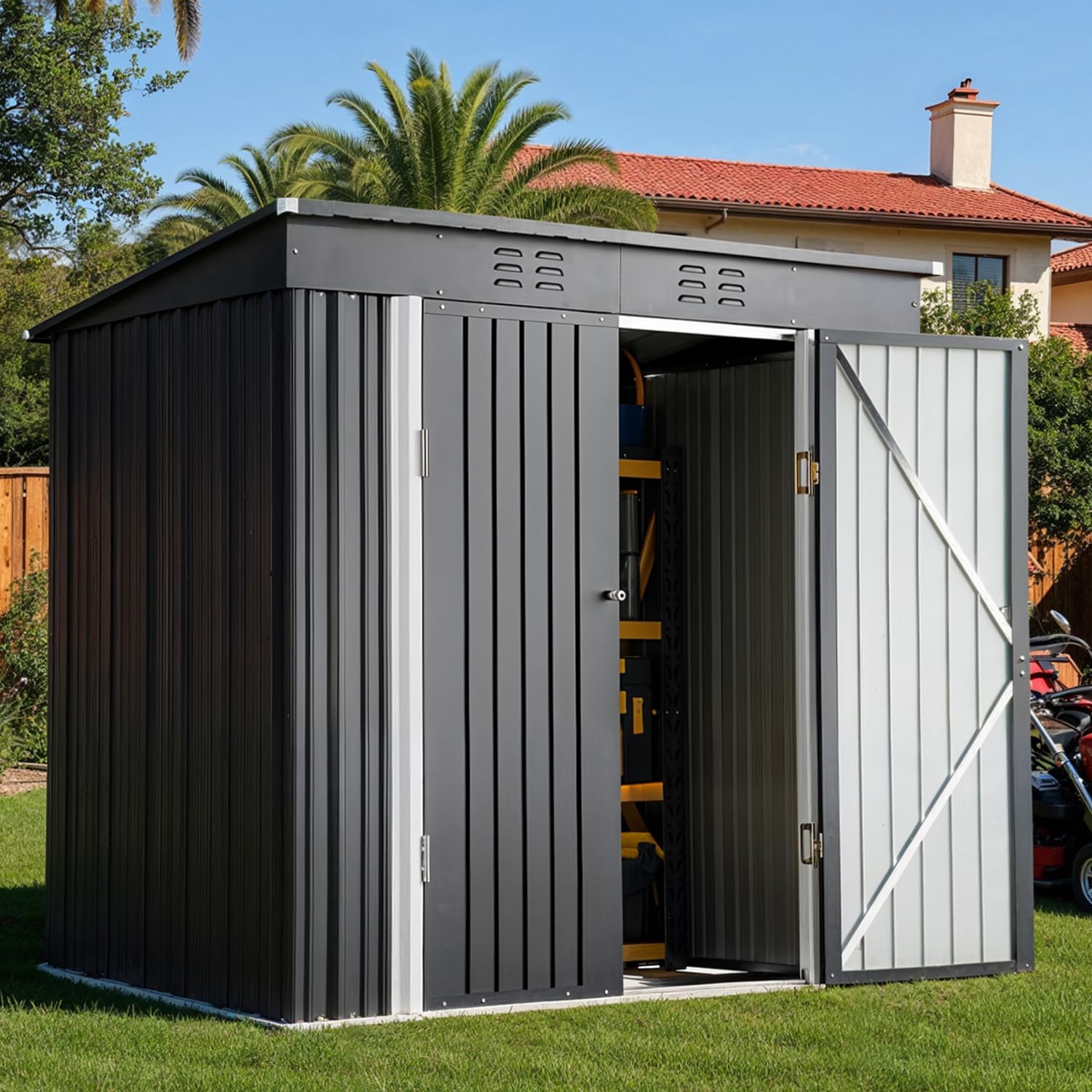 6x4ft Metal Outdoor Storage Sh - Gardening Tools review and price