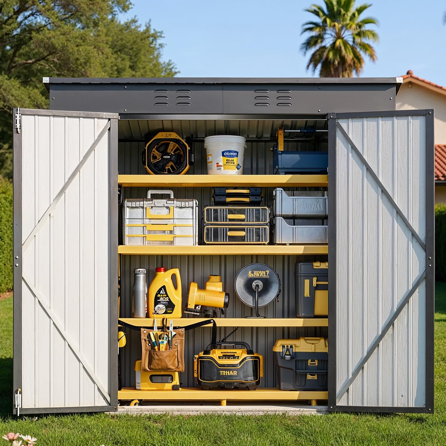 6x4ft Metal Outdoor Storage Sh - Gardening Tools review and price