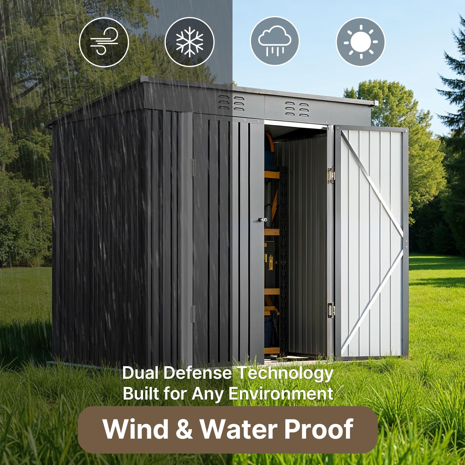 6x4ft Metal Outdoor Storage Sh - Gardening Tools review and price