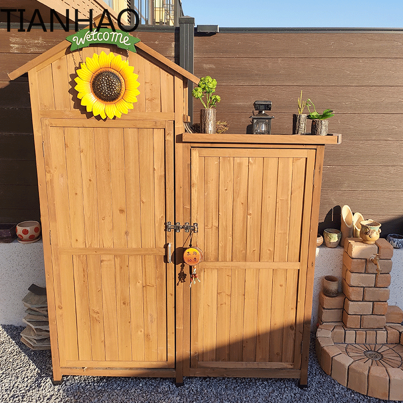 Outdoor lockers Solid wood ant - Gardening Tools Wooden review and price