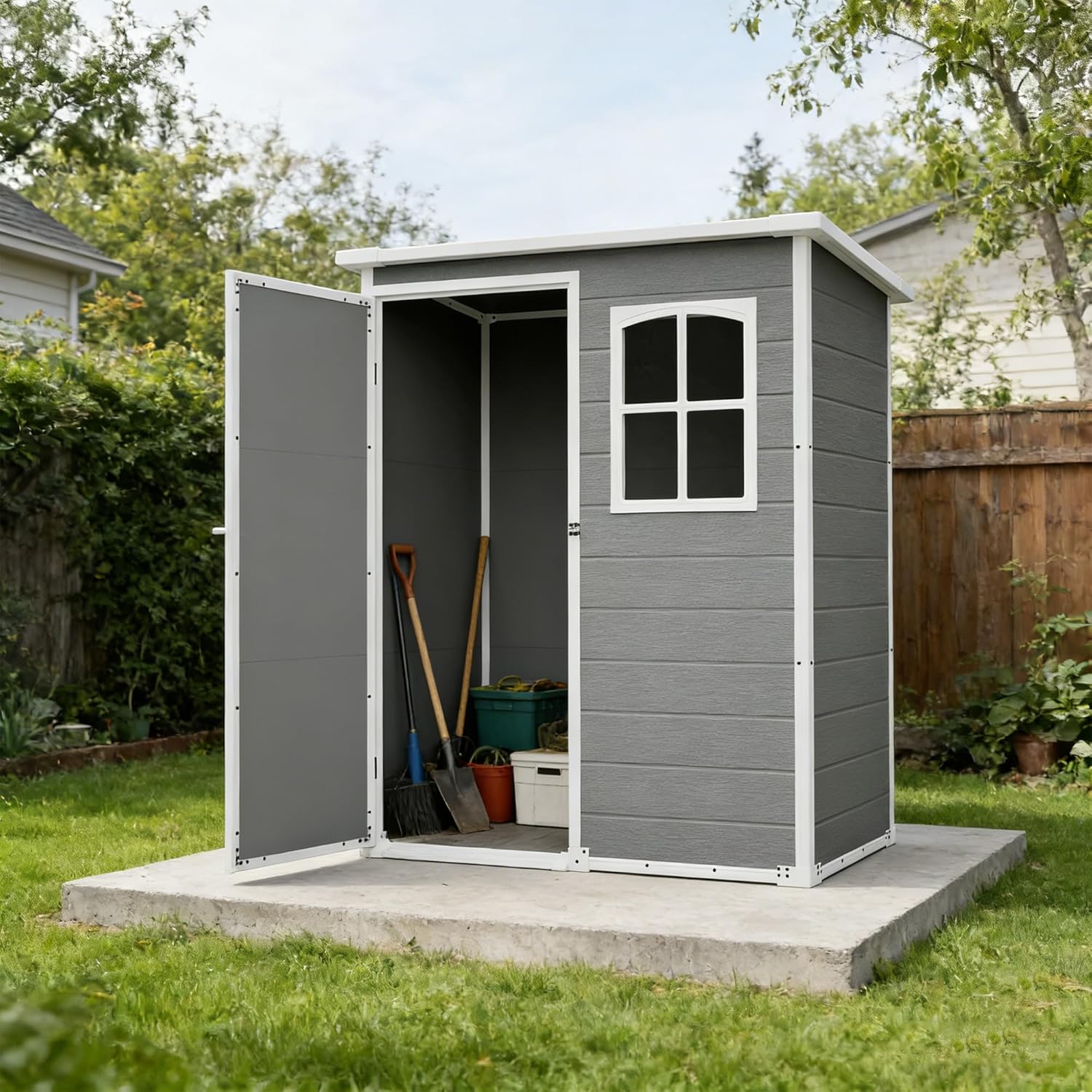 Resin Outdoor Storage Shed Kit - Gardening Tools review and price