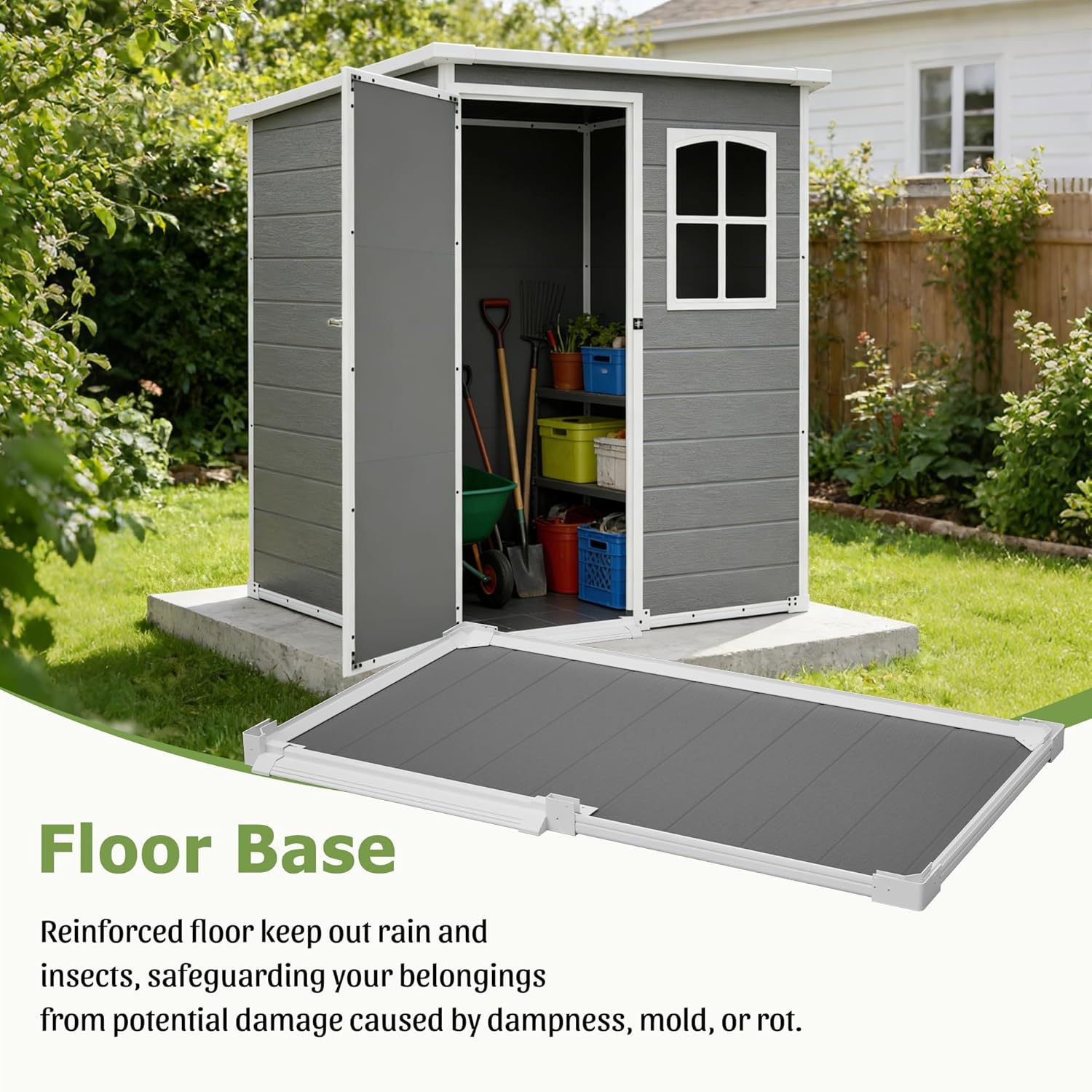 Resin Outdoor Storage Shed Kit - Gardening Tools review and price