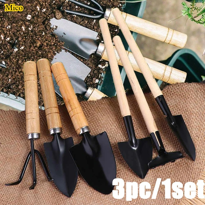 3Pcs Mini Gardening Tool Set w - Gardening Tools Wooden review and price