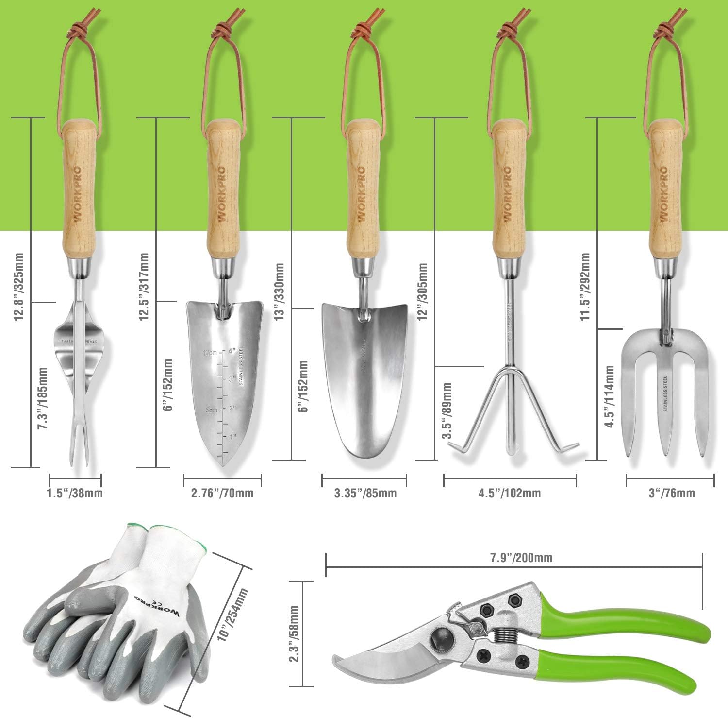 Garden Tools Set, 8 Piece Stai - Gardening Tools Wooden review and price
