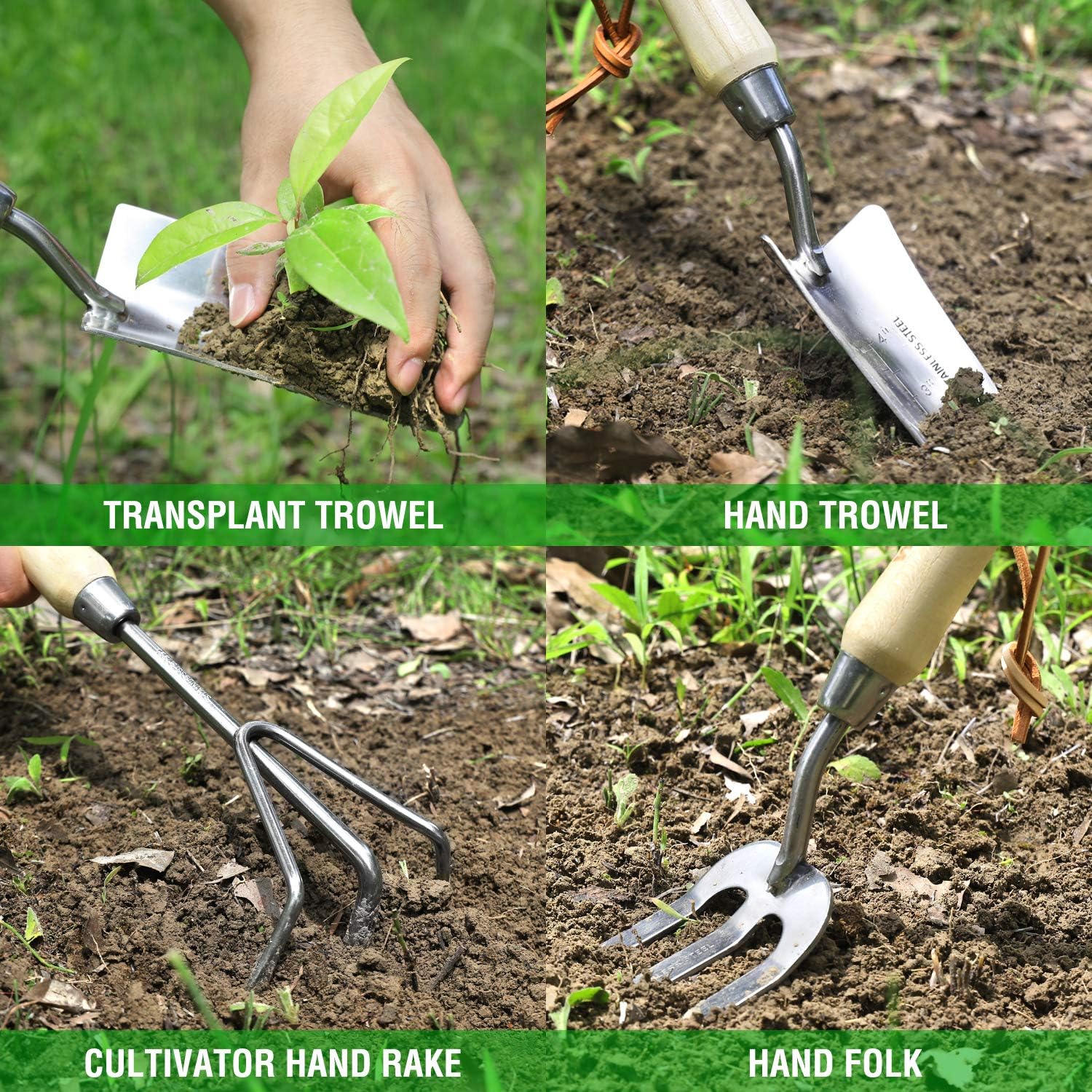 Garden Tools Set, 8 Piece Stai - Gardening Tools Wooden review and price