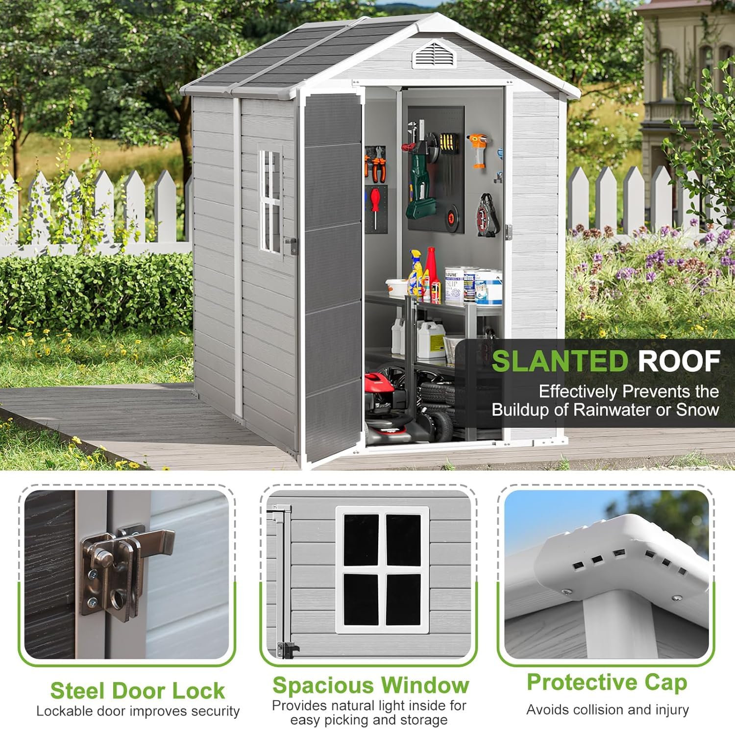 4x6 FT Plastic Storage Shed Wa - Gardening Tools review and price