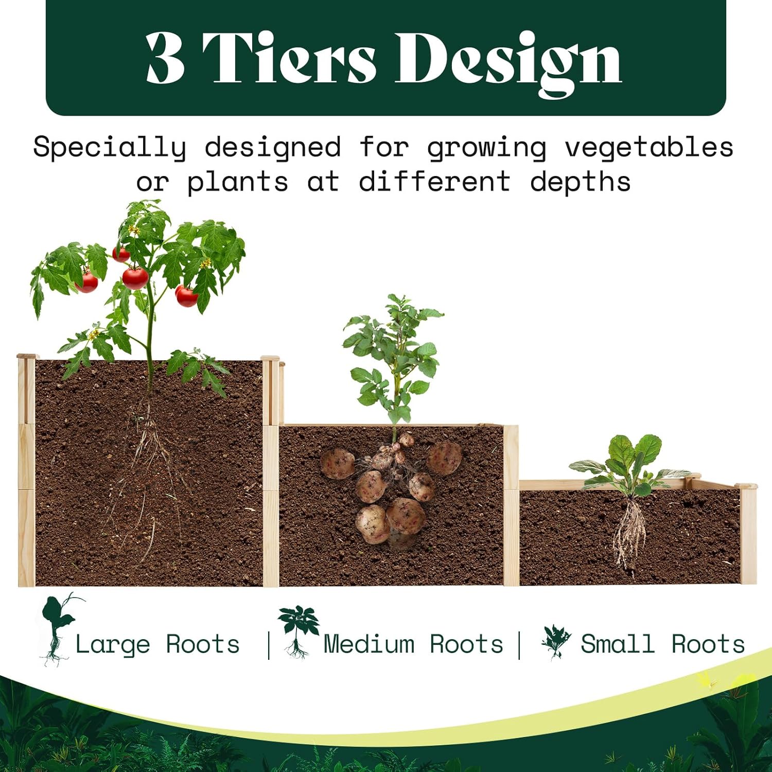 3 Tier Raised Garden Bed for O - Gardening Tools Wooden review and price