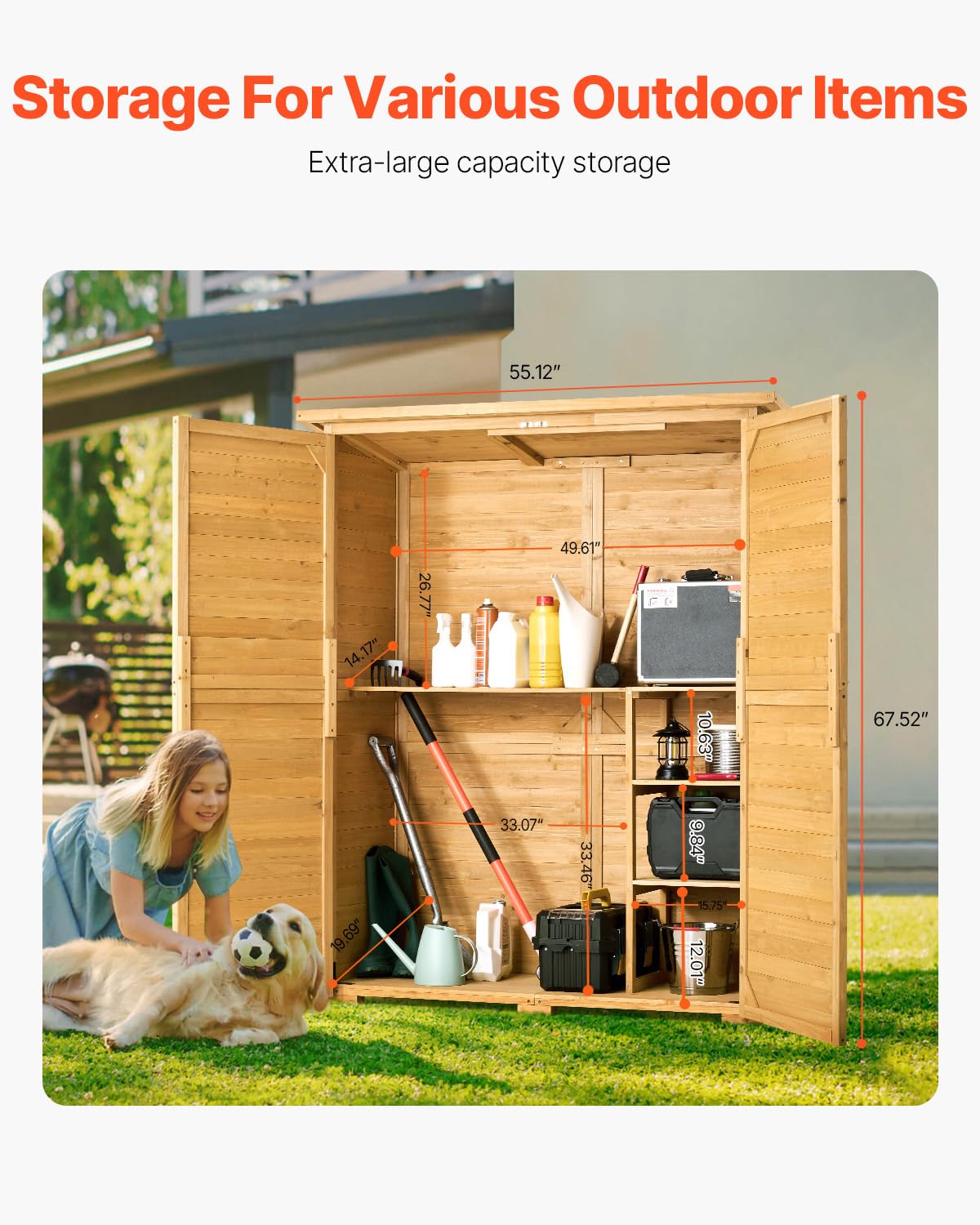 Large Wooden Outdoor Storage S - Gardening Tools review and price