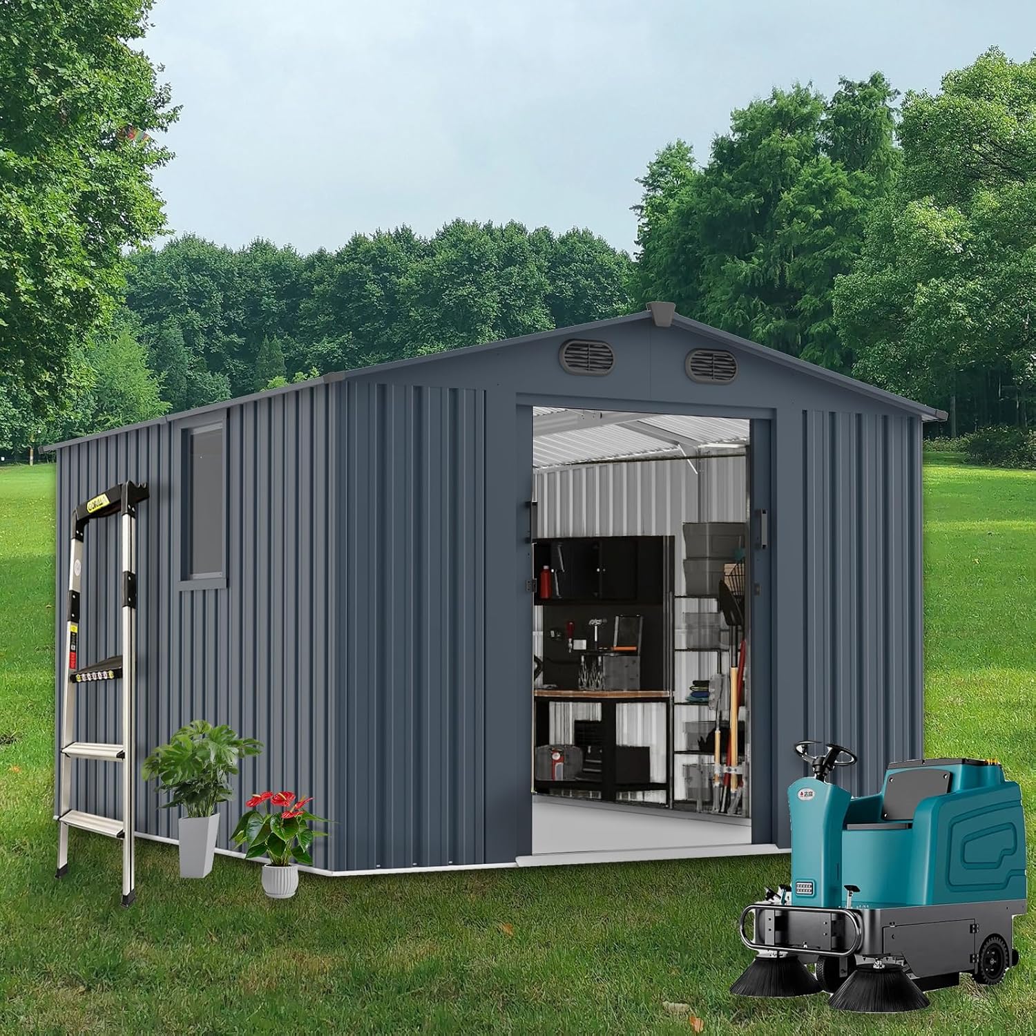 Outdoor Storage Shed 8x10 FT w - Gardening Tools review and price