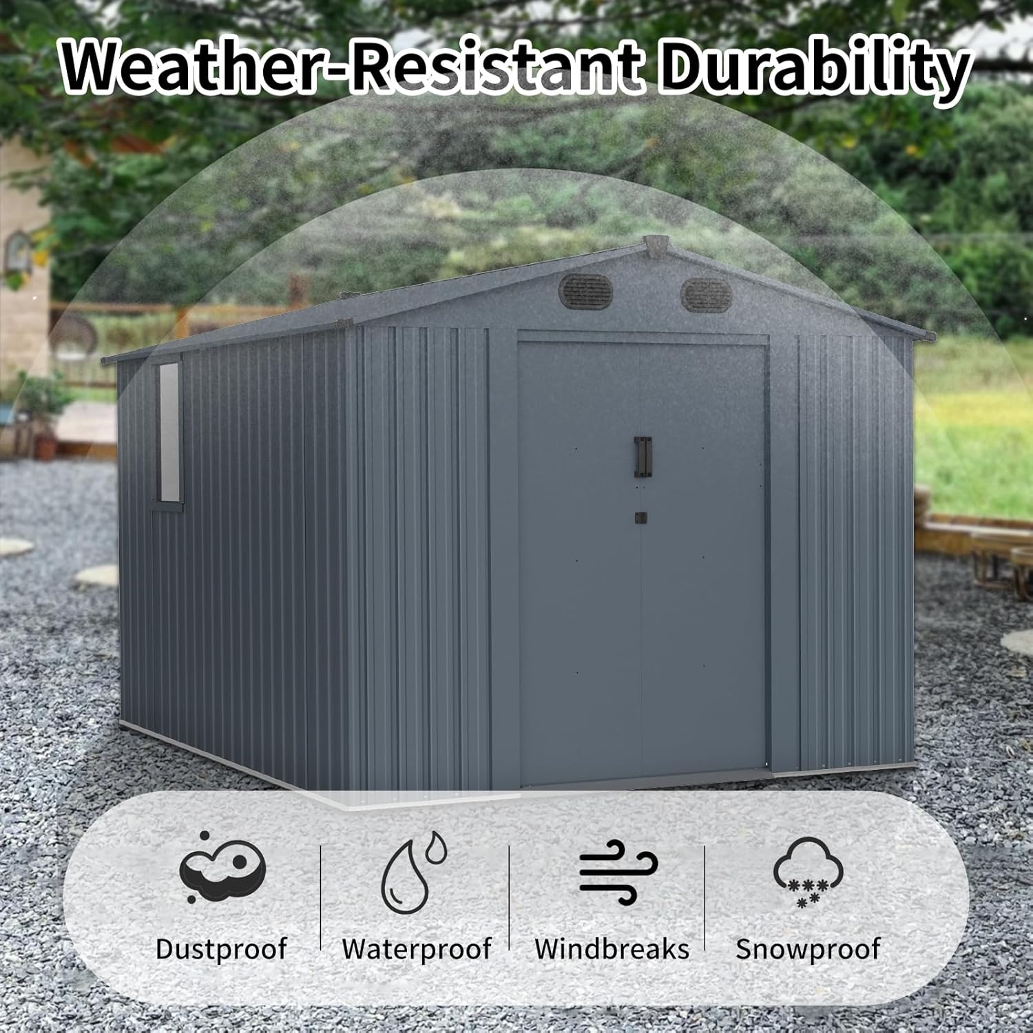 Outdoor Storage Shed 8x10 FT w - Gardening Tools review and price