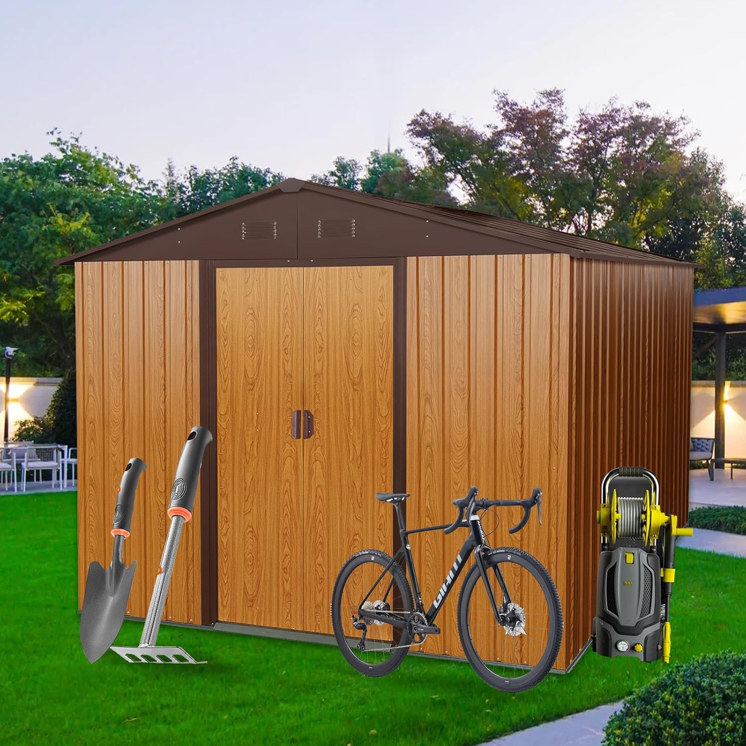 8x10 FT Outdoor Storage Shed,  - Gardening Tools review and price