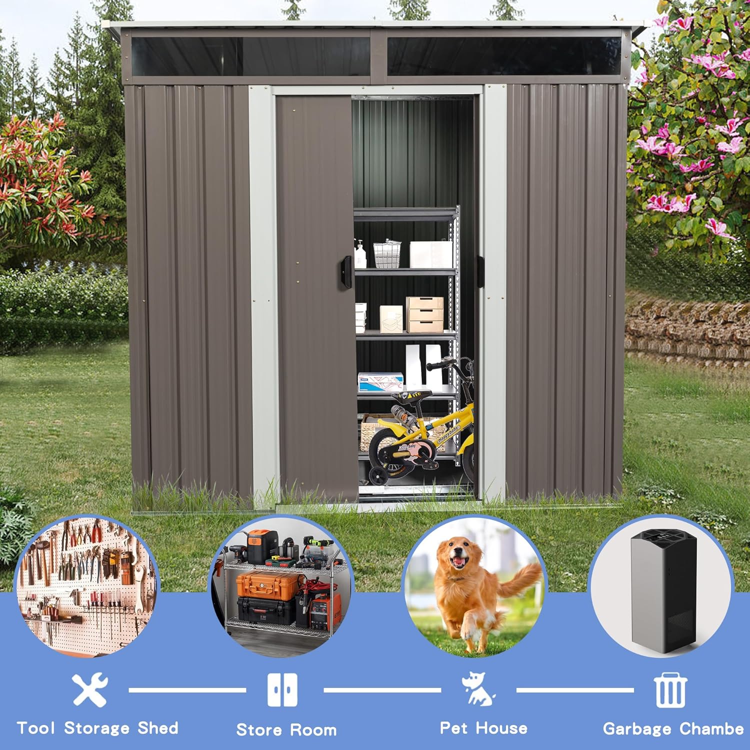 6X5 FT Outdoor Storage Shed, W - Gardening Tools review and price