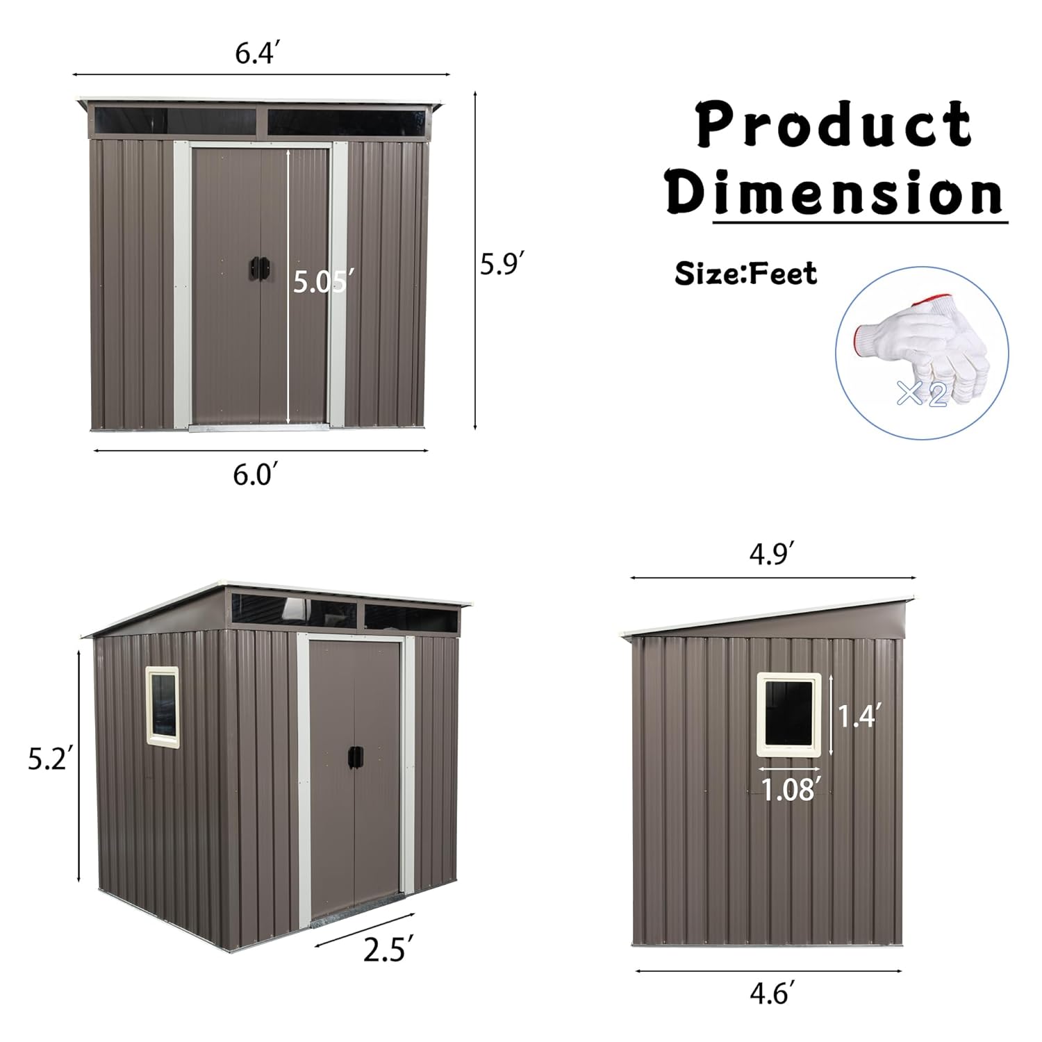 6X5 FT Outdoor Storage Shed, W - Gardening Tools review and price