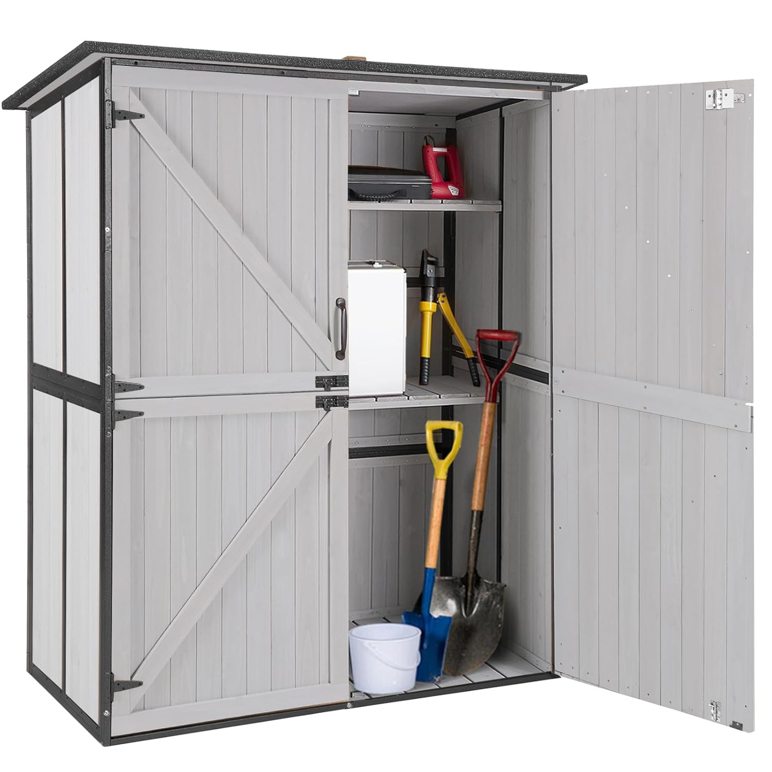 Outdoor Cabinet Storage Shed w - Gardening Tools Wooden review and price