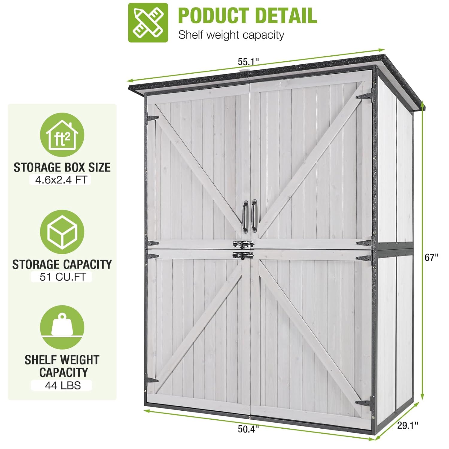 Outdoor Cabinet Storage Shed w - Gardening Tools Wooden review and price