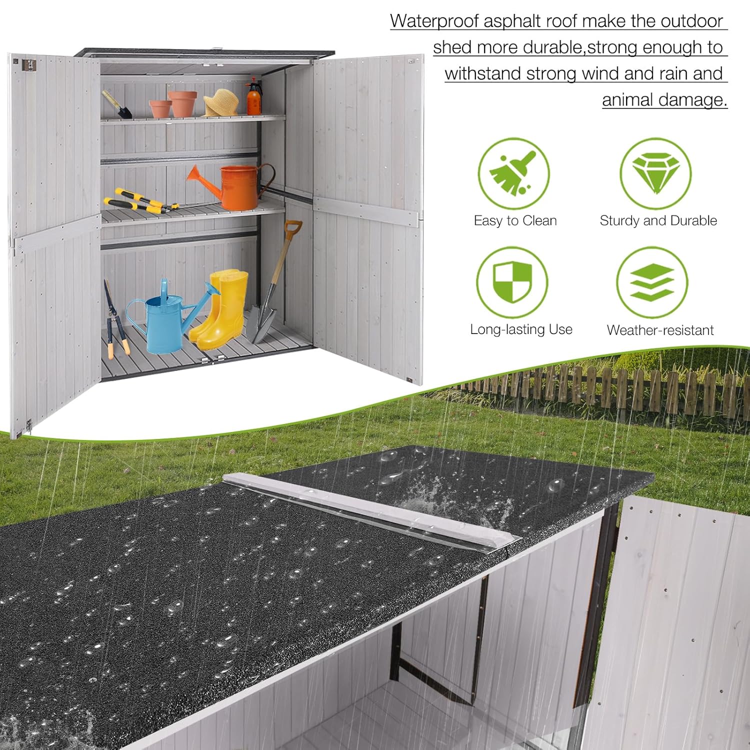 Outdoor Cabinet Storage Shed w - Gardening Tools Wooden review and price
