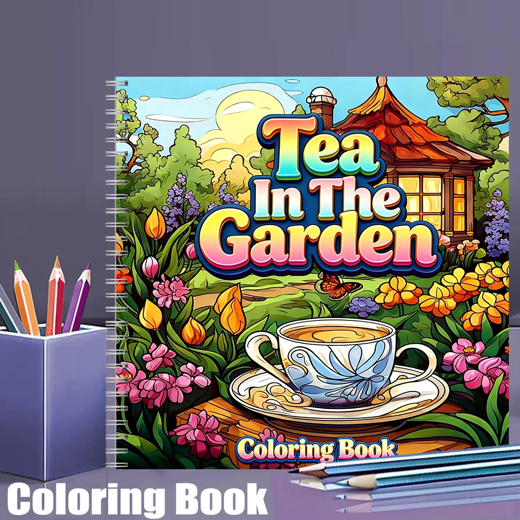 Tea In The Gardens Coloring Bo - Gardening Tools review and price
