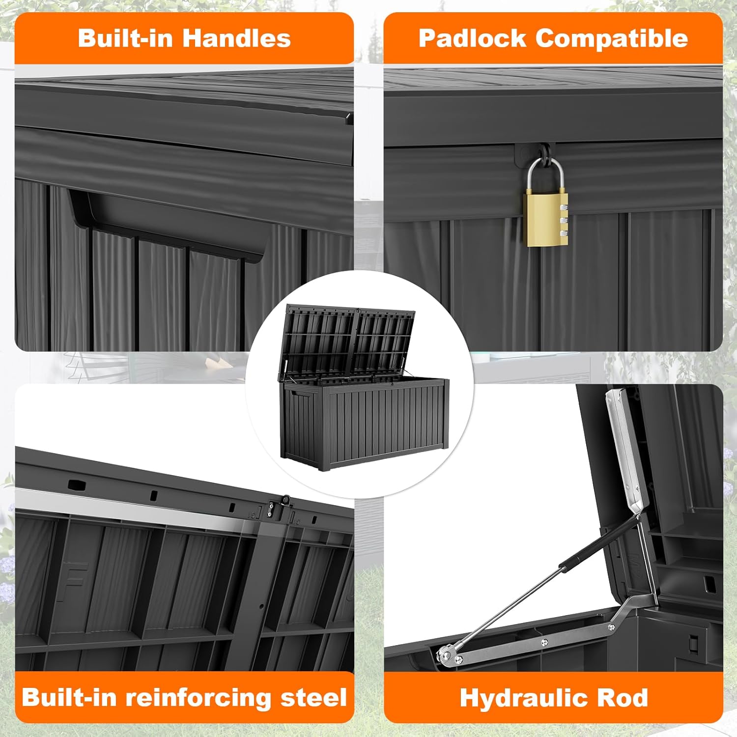 180Gal Lockable Resin Deck Box - Gardening Tools review and price